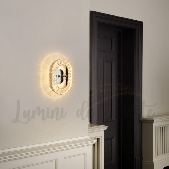 Aplica LED 20W Krystal Ring Oval, LED inclus Aplica LED 20W Krystal Ring Oval, LED inclus