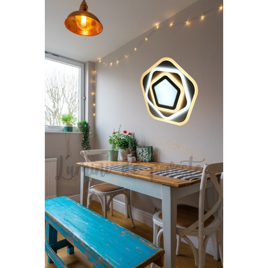 Aplica LED 24W Hexagonal Mini, LED inclus Aplica LED 24W Hexagonal Mini, LED inclus