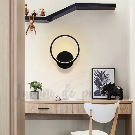 Aplica LED 28W Ring Negru, LED inclus Aplica LED 28W Ring Negru, LED inclus