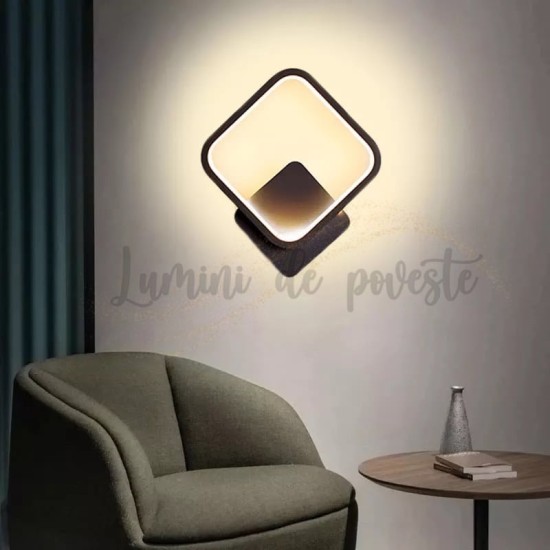 Aplica LED 28W Square Negru, LED inclus Aplica LED 28W Square Negru, LED inclus