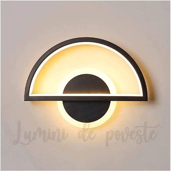Aplica LED 34W Black Half, LED inclus Aplica LED 34W Black Half, LED inclus