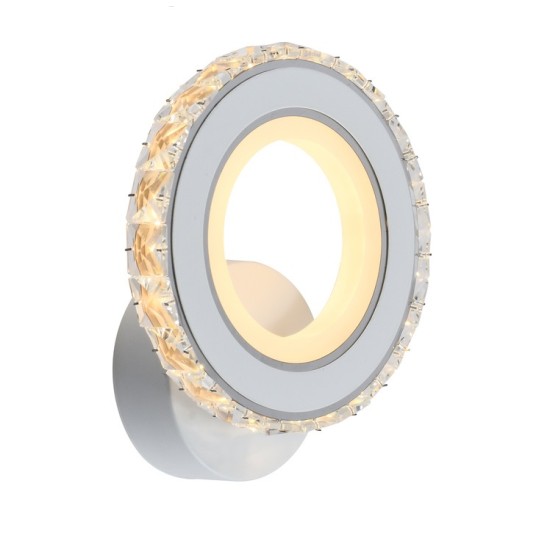 Aplica LED 45W Krystal Mini Ring ALB, LED inclus Aplica LED 45W Krystal Mini Ring ALB, LED inclus