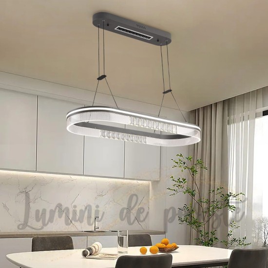Candelabru LED 160 W Minimalist Krystal Dining 90x30, LED inclus Candelabru LED 160 W Minimalist Krystal Dining 90x30, LED inclus