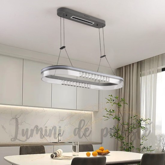 Candelabru LED 160 W Minimalist Krystal Dining 90x30, LED inclus Candelabru LED 160 W Minimalist Krystal Dining 90x30, LED inclus