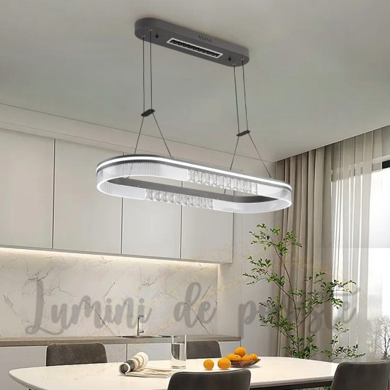 Candelabru LED 160 W Minimalist Krystal Dining 90x30, LED inclus Candelabru LED 160 W Minimalist Krystal Dining 90x30, LED inclus
