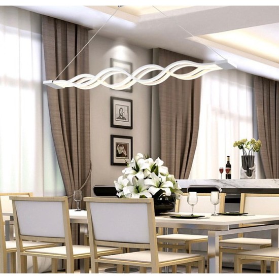 Candelabru LED 160W Waves Alb, LED inclus Candelabru LED 160W Waves Alb, LED inclus