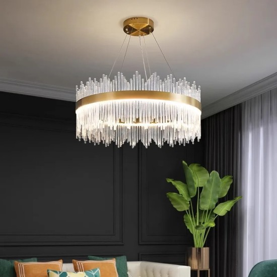 Candelabru LED 98 W Krystal Harmony Gold 60, LED inclus Candelabru LED 98 W Krystal Harmony Gold 60, LED inclus