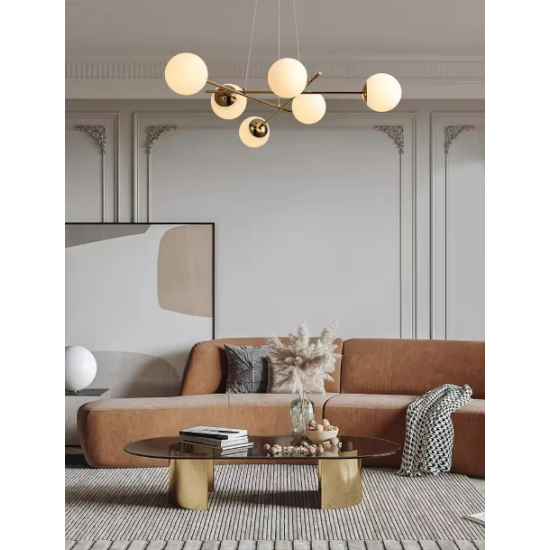 Candelabru Moon Globes, 6 surse de iluminare Candelabru Moon Globes, 6 surse de iluminare
