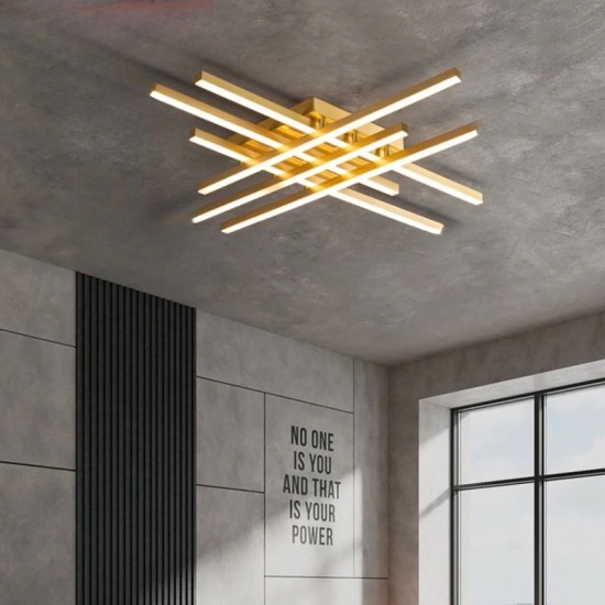 Lustra LED 130W Zig Zag Gold Mini, LED inclus Lustra LED 130W Zig Zag Gold Mini, LED inclus