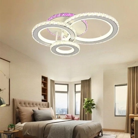 Lustra LED 136W Krystal 3 ALB RGB, LED inclus Lustra LED 136W Krystal 3 ALB RGB, LED inclus
