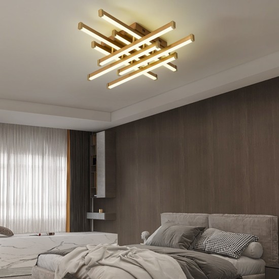 Lustra LED 150W Zig Zag Gold Patrat, LED inclus Lustra LED 150W Zig Zag Gold Patrat, LED inclus