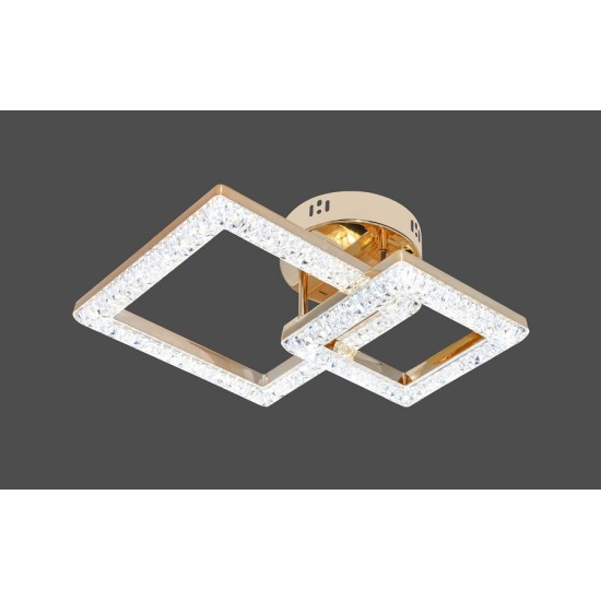 Lustra LED 50 W Ceiling 2 Glam Auriu, LED inclus Lustra LED 50 W Ceiling 2 Glam Auriu, LED inclus