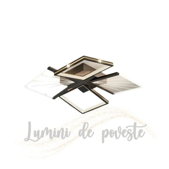 Lustra LED 62W Spectrum Rhomb, 4 surse de iluminare, Telecomanda Lustra LED 62W Spectrum Rhomb, 4 surse de iluminare, Telecomanda