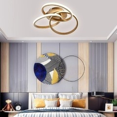 Lustra LED 84W Infinite Minimalist 3 Gold Slim, LED inclus