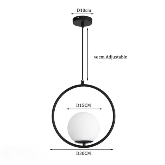 Pendul Moon Round Black Pendul Moon Round Black