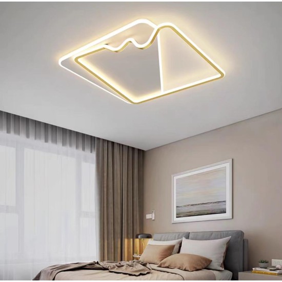 Plafoniera LED 160W Sway Square Gold, LED inclus Plafoniera LED 160W Sway Square Gold, LED inclus