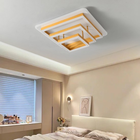 Plafoniera LED 214W Minimalist 3 Square Gold, LED inclus Plafoniera LED 214W Minimalist 3 Square Gold, LED inclus