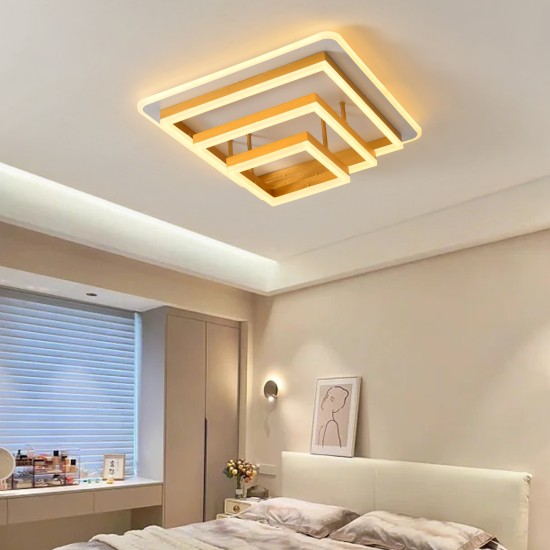 Plafoniera LED 214W Minimalist 3 Square Gold, LED inclus Plafoniera LED 214W Minimalist 3 Square Gold, LED inclus
