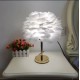 Veioza Puff Mini Alb cu pene naturale, 1 surse de iluminare Veioza Puff Mini Alb cu pene naturale, 1 surse de iluminare